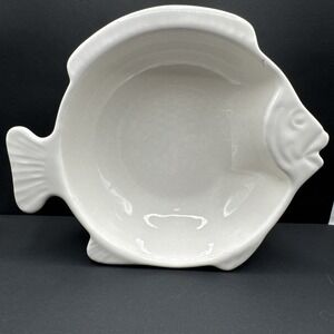 Pfaltzgraff‎ White Fish Shaped Chowder / Soup Bowl - 10" Mouth to Tail - Vintage